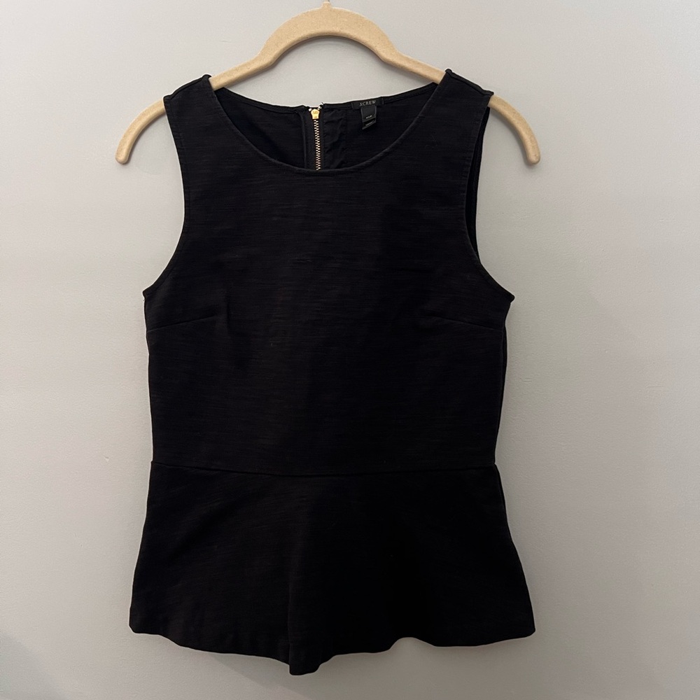 j. crew black peplum top